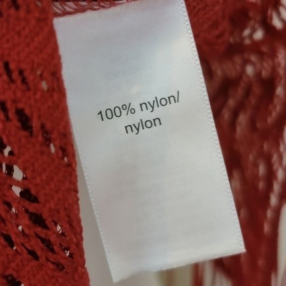 Maurices Red Crochet Lace Boho Fringe Trim Sleeveless Slit Tank Top X Small XS - Picture 11 of 11